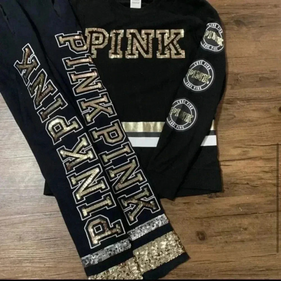 Victoria’s Secret pink Bling sweater/Joggers outfit set S/XS - Picture 6 of 10